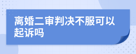 离婚二审判决不服可以起诉吗