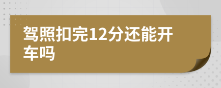 驾照扣完12分还能开车吗