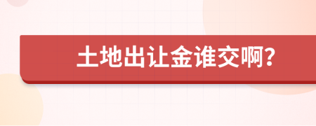 土地出让金谁交啊？