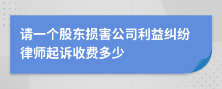 请一个股东损害公司利益纠纷律师起诉收费多少