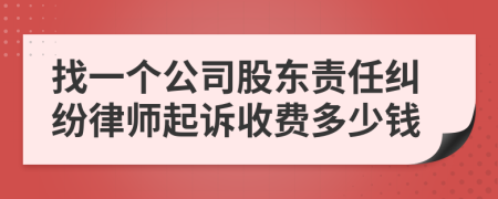 找一个公司股东责任纠纷律师起诉收费多少钱