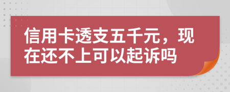 信用卡透支五千元，现在还不上可以起诉吗