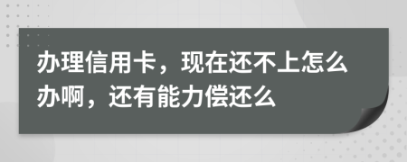 办理信用卡，现在还不上怎么办啊，还有能力偿还么