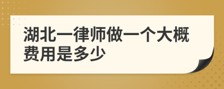 湖北一律师做一个大概费用是多少