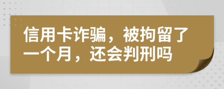 信用卡诈骗，被拘留了一个月，还会判刑吗