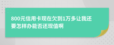 800元信用卡现在欠到1万多让我还要怎样办能否还现值啊