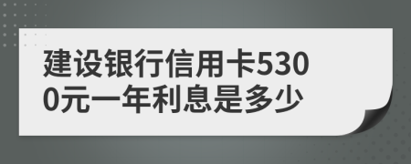 建设银行信用卡5300元一年利息是多少