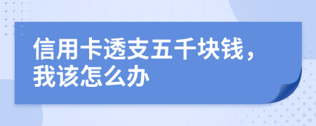 信用卡透支五千块钱，我该怎么办