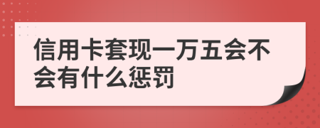 信用卡套现一万五会不会有什么惩罚