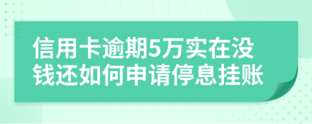 信用卡逾期5万实在没钱还如何申请停息挂账