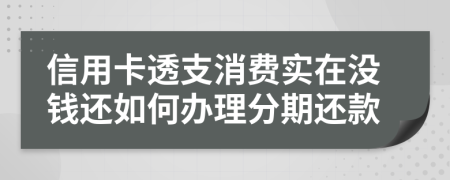 信用卡透支消费实在没钱还如何办理分期还款