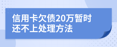 信用卡欠债20万暂时还不上处理方法