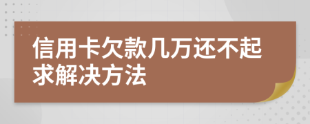 信用卡欠款几万还不起求解决方法