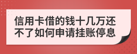 信用卡借的钱十几万还不了如何申请挂账停息