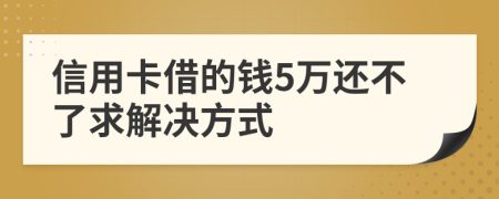 信用卡借的钱5万还不了求解决方式