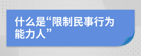 什么是“限制民事行为能力人”