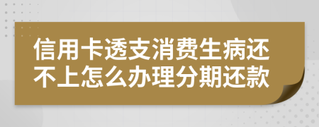 信用卡透支消费生病还不上怎么办理分期还款