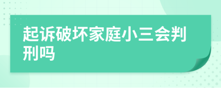 起诉破坏家庭小三会判刑吗