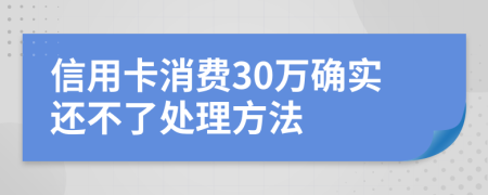 信用卡消费30万确实还不了处理方法