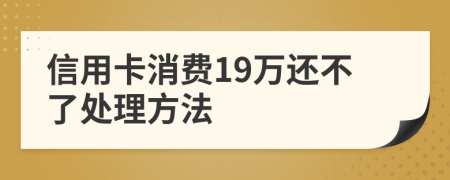 信用卡消费19万还不了处理方法