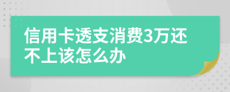 信用卡透支消费3万还不上该怎么办