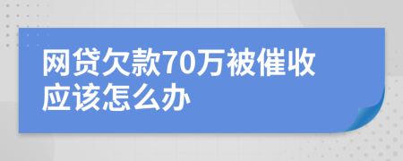 网贷欠款70万被催收应该怎么办