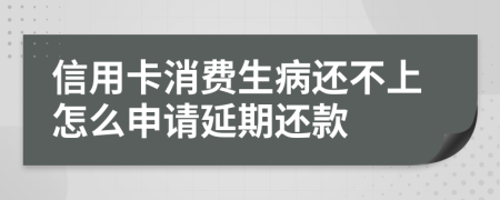 信用卡消费生病还不上怎么申请延期还款