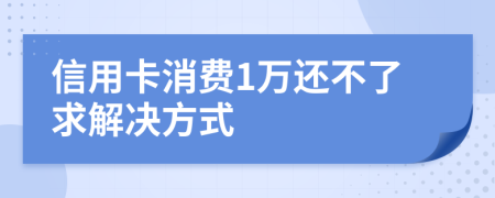 信用卡消费1万还不了求解决方式