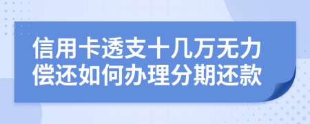 信用卡透支十几万无力偿还如何办理分期还款