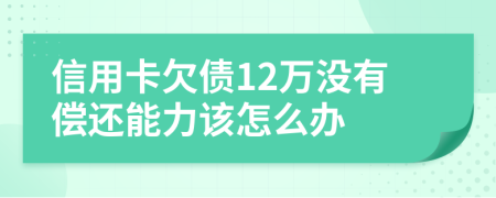 信用卡欠债12万没有偿还能力该怎么办