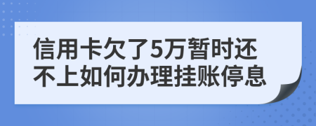 信用卡欠了5万暂时还不上如何办理挂账停息