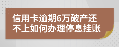 信用卡逾期6万破产还不上如何办理停息挂账