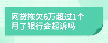 网贷拖欠6万超过1个月了银行会起诉吗