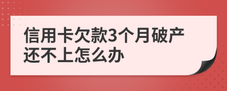 信用卡欠款3个月破产还不上怎么办