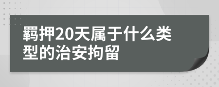 羁押20天属于什么类型的治安拘留