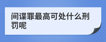 间谍罪最高可处什么刑罚呢