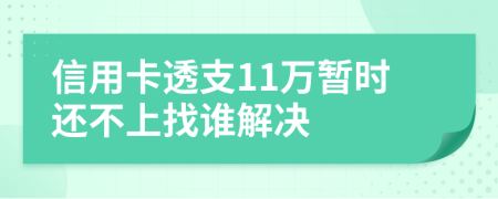信用卡透支11万暂时还不上找谁解决
