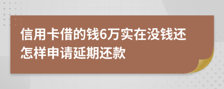 信用卡借的钱6万实在没钱还怎样申请延期还款