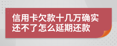 信用卡欠款十几万确实还不了怎么延期还款