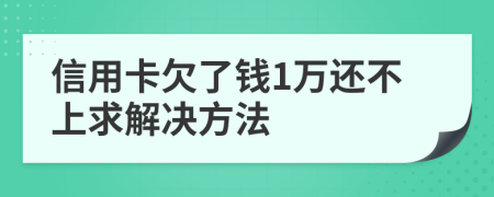 信用卡欠了钱1万还不上求解决方法