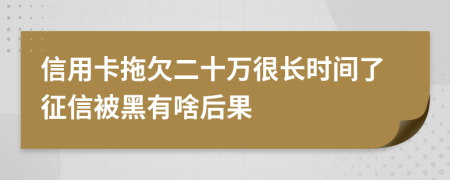 信用卡拖欠二十万很长时间了征信被黑有啥后果