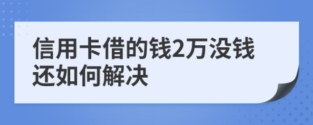 信用卡借的钱2万没钱还如何解决