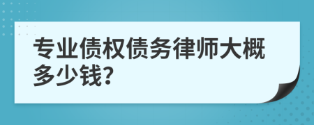 专业债权债务律师大概多少钱？