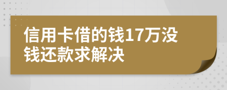 信用卡借的钱17万没钱还款求解决