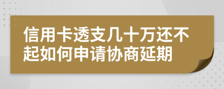 信用卡透支几十万还不起如何申请协商延期