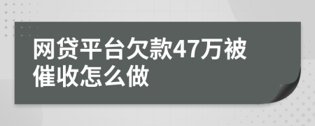 网贷平台欠款47万被催收怎么做