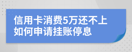 信用卡消费5万还不上如何申请挂账停息