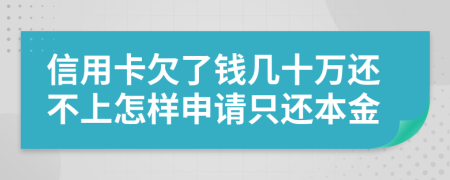 信用卡欠了钱几十万还不上怎样申请只还本金