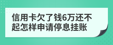 信用卡欠了钱6万还不起怎样申请停息挂账