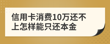 信用卡消费10万还不上怎样能只还本金